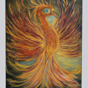 Leinwand "Phönix - Wiedergeburt in Gold"