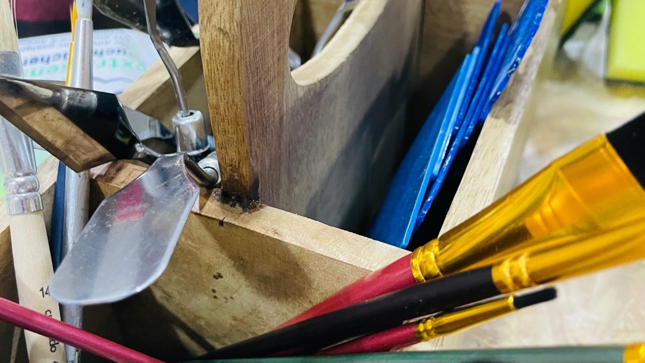 Materialien für die Kopf-FREI-Art-Workshops im Atelier von LadyMARIANN-Arts.
